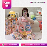 PIJAMA 3 PIEZAS  (PANTALÓN+SHORT+POLO)