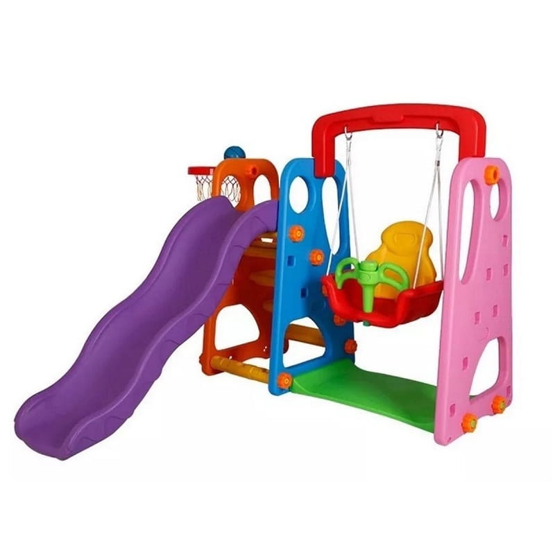 Tobogan y columpio para niños Multicolor
