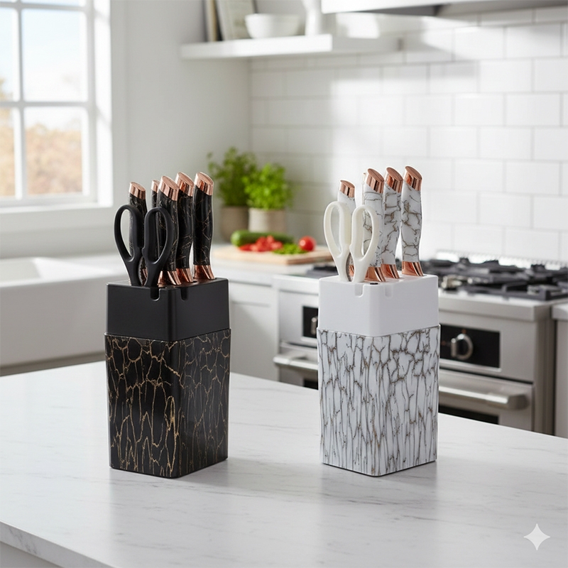 IMPORT JLM S.A.C. - SET DE CUCHILLOS DE 7 PIEZAS CON AFILADOR