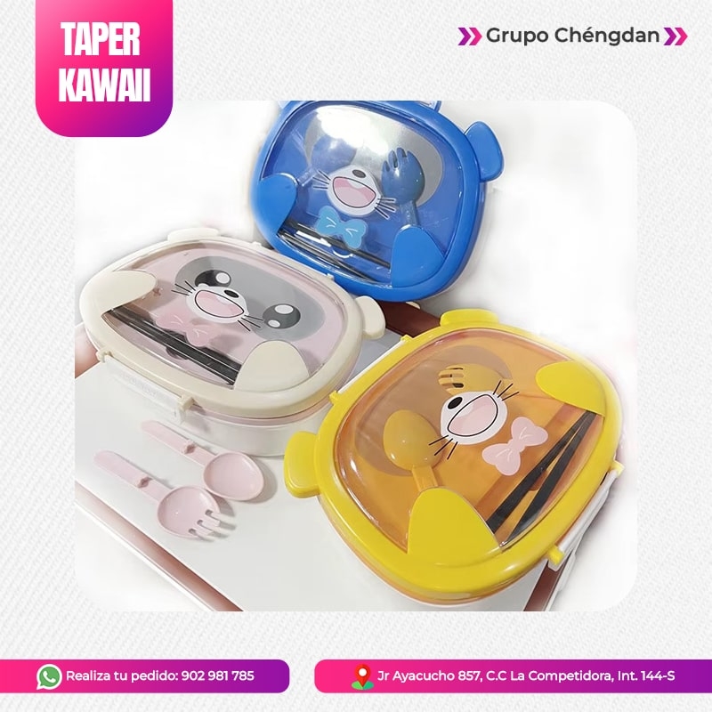 IMPORT JLM S.A.C. - TAPER KAWAI CON CUBIERTOS Y PALITOS CHINOS 
