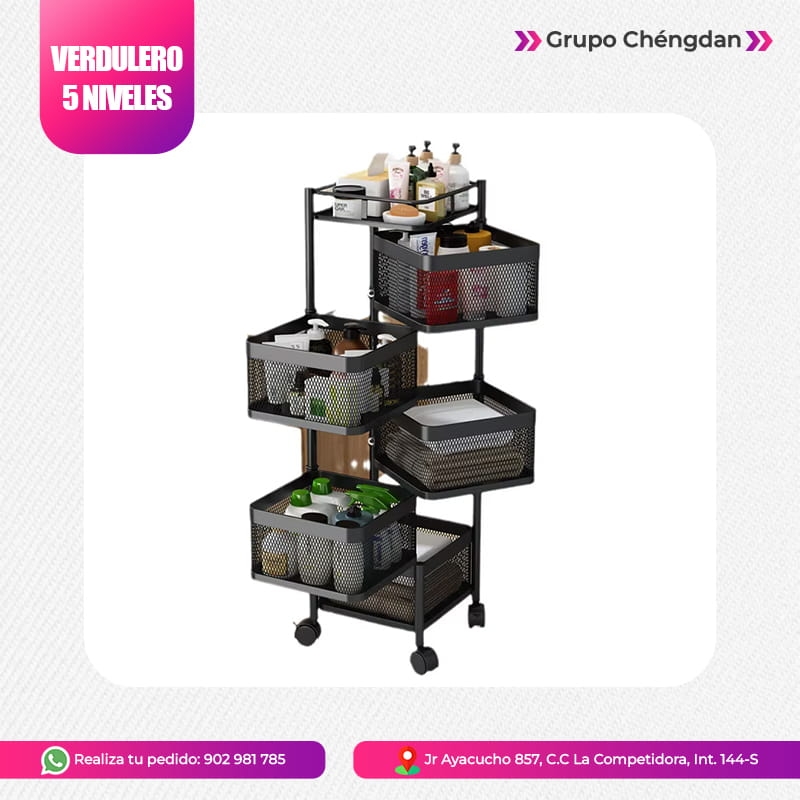 IMPORT JLM S.A.C. - Verdulero modelo cuadrado »5 niveles«