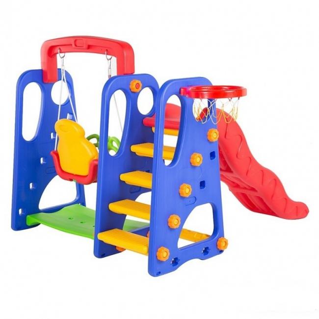 Tobogan y columpio para niños Multicolor