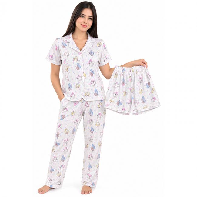 Pijama 3 en 1 - Algodón Mojado - Modelo para Mujeres
