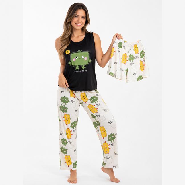 Pijama 3 en 1 para damas