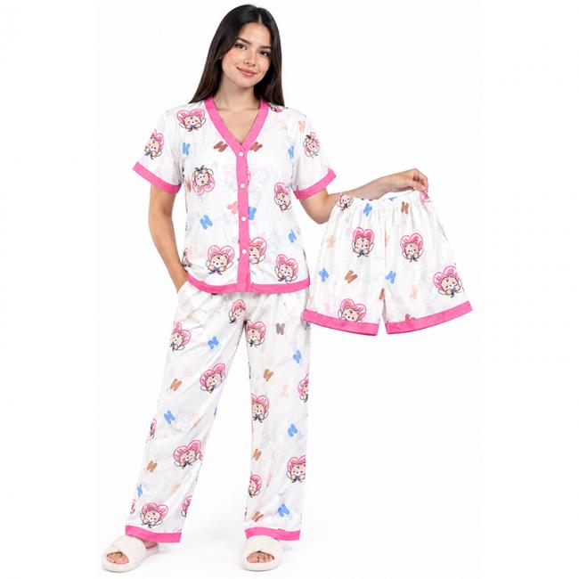 Pijama 3 en 1 - Algodón Mojado - Modelo para Mujeres