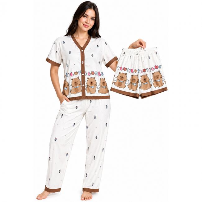 Pijama 3 en 1 - Algodón Mojado - Modelo para Mujeres
