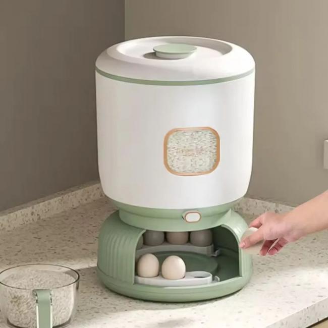 DISPENSADOR DE ARROZ CON PORTA HUEVOS