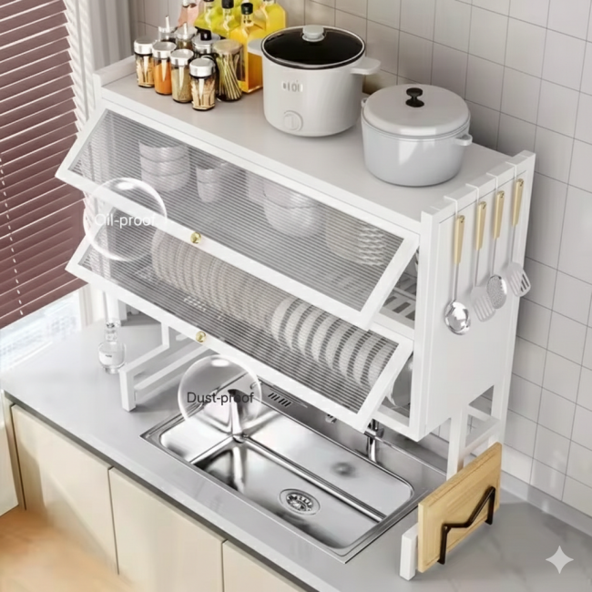 Escurridor de platos 2 niveles con tapa